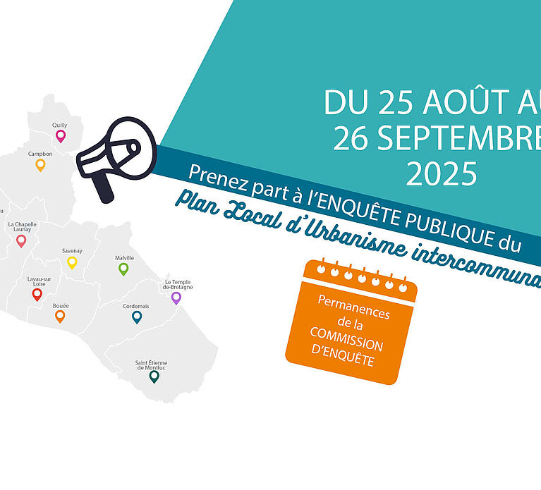 Du 25 août au 26 septembre, prenez part à l’enquête publique du Plan Local d’Urbanisme intercommunal