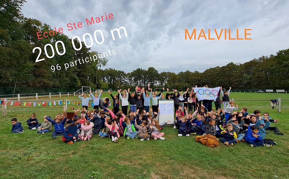 photo des élèves durant un des défis organisé par l'école