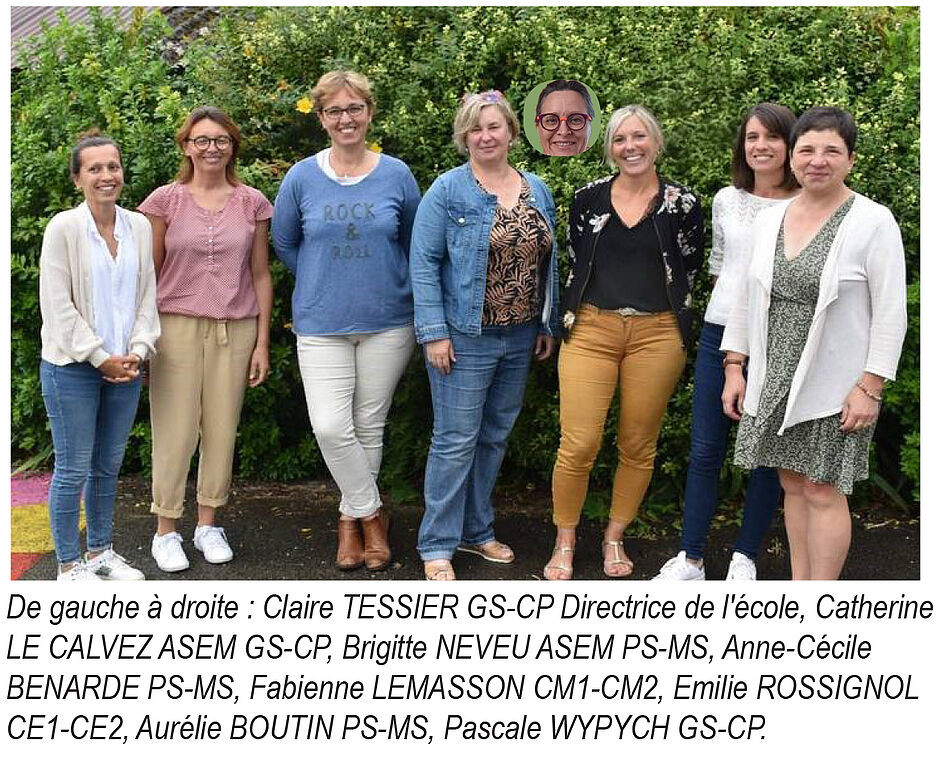 équipe enseignante 2024-2025 de l'école sainte marie